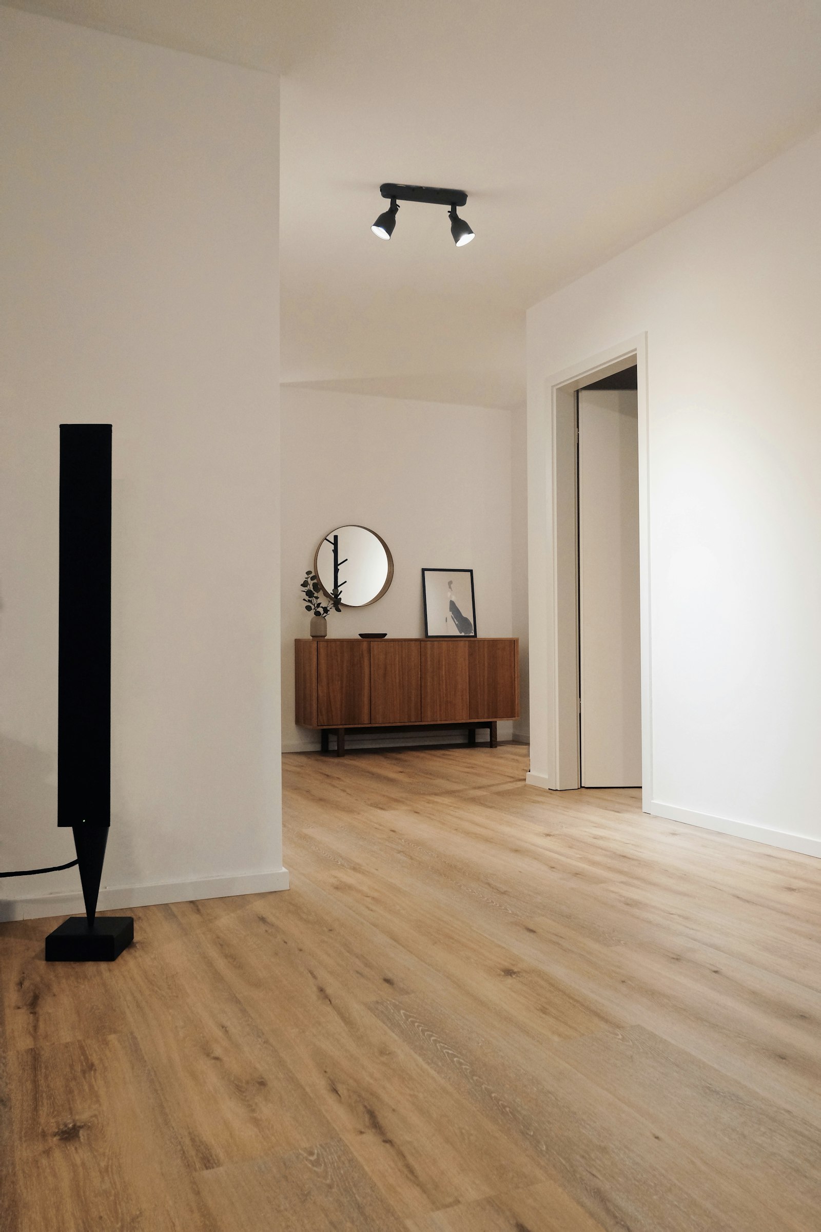 Wide-plank hardwood flooring
